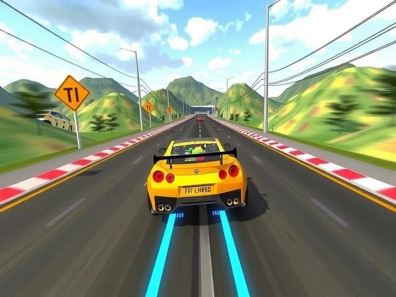 Goa Express Racer gameplay screenshot showing racing cars on Goan roads